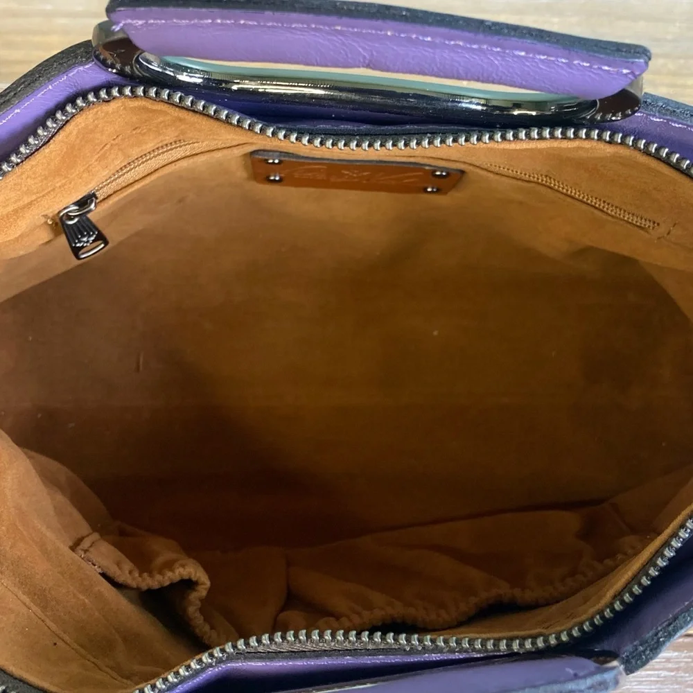 Patricia Nash Leather Top Handle Valetta Satchel Leather Bag - Picture 6 of 8